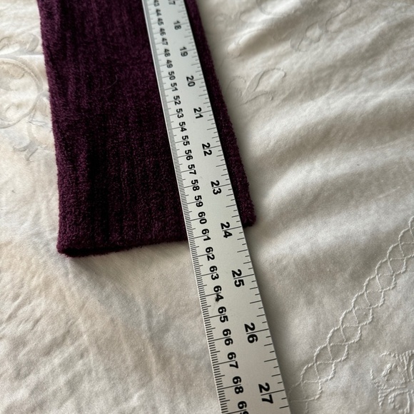 Paraphrase Women's Terrycloth V-Neck Long Sleeve Sweater Purplish-Wine Size XL - Picture 7 of 10